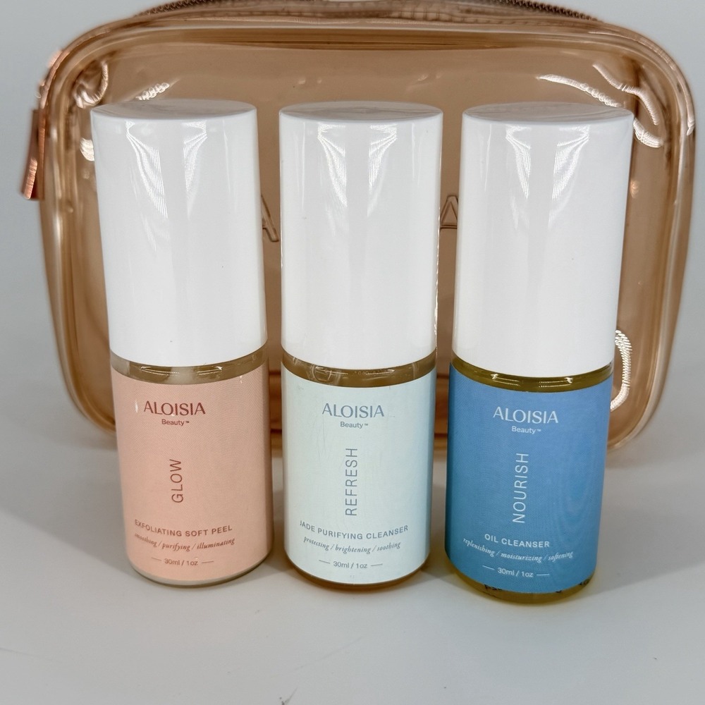 Aloisia Skincare Travel Set Nourish Oil Refresh Cleanser Glow Peel READ - Picture 3 of 4